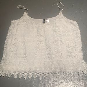 WHITE LACE TANK TOP SIZE M H&M